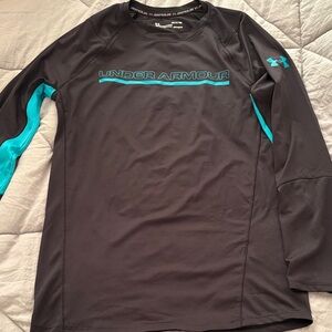 Under Armour Black and Teal Men's Jersey Gym
